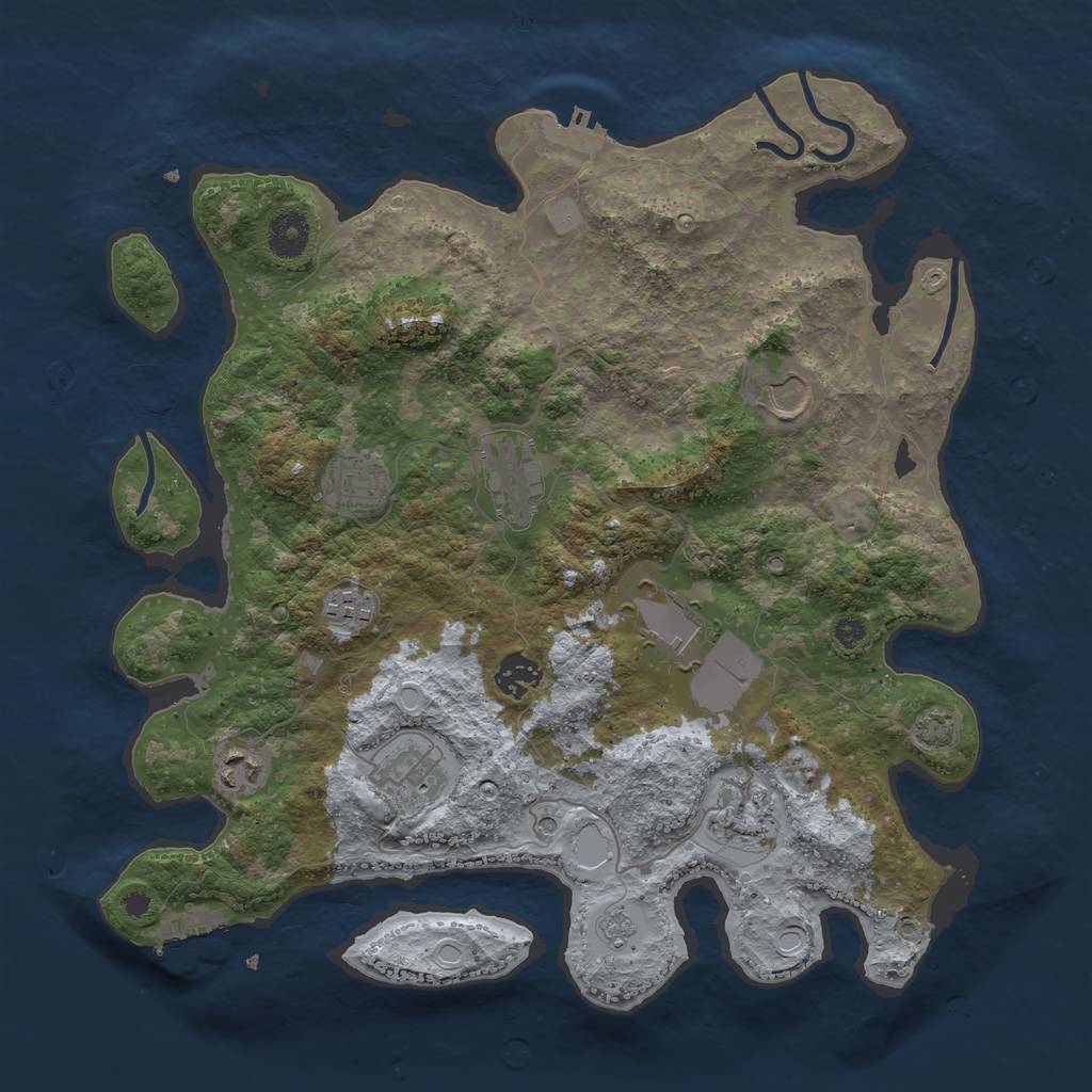 Rust Map: Procedural Map, Size: 3700, Seed: 270821, 17 Monuments