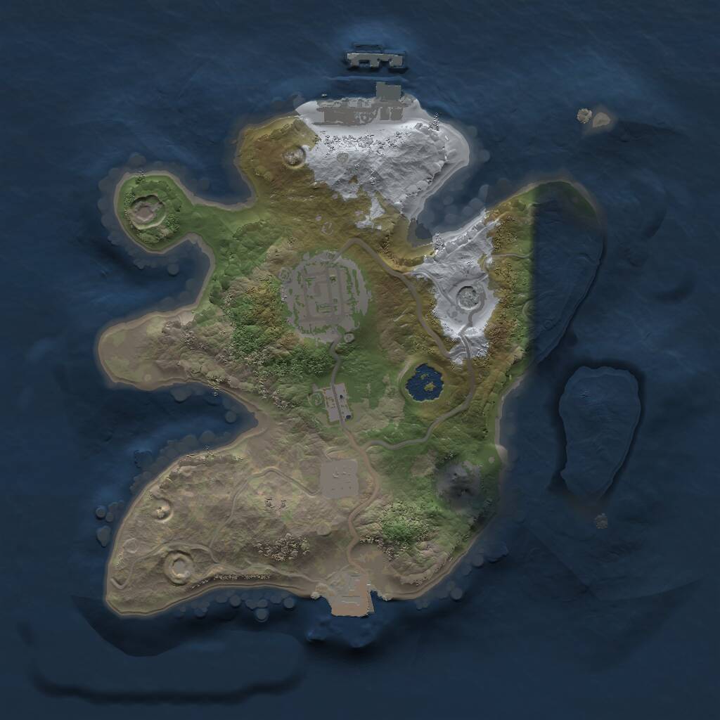 Rust Map: Procedural Map, Size: 2000, Seed: 8542, 4 Monuments