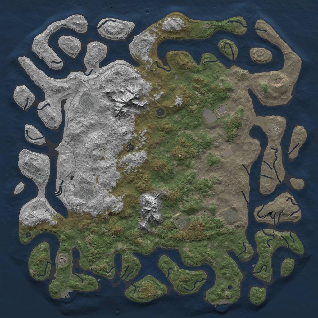 Rust Map: Procedural Map, Size: 6000, Seed: 1884756272, 19 Monuments