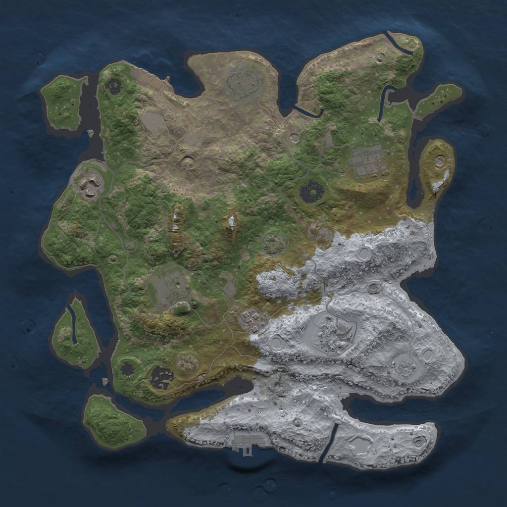 Rust Map: Procedural Map, Size: 3300, Seed: 114, 15 Monuments