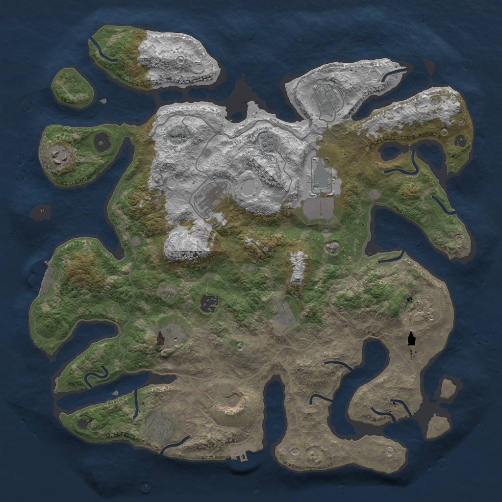 Rust Map: Procedural Map, Size: 4200, Seed: 1409151107, 19 Monuments