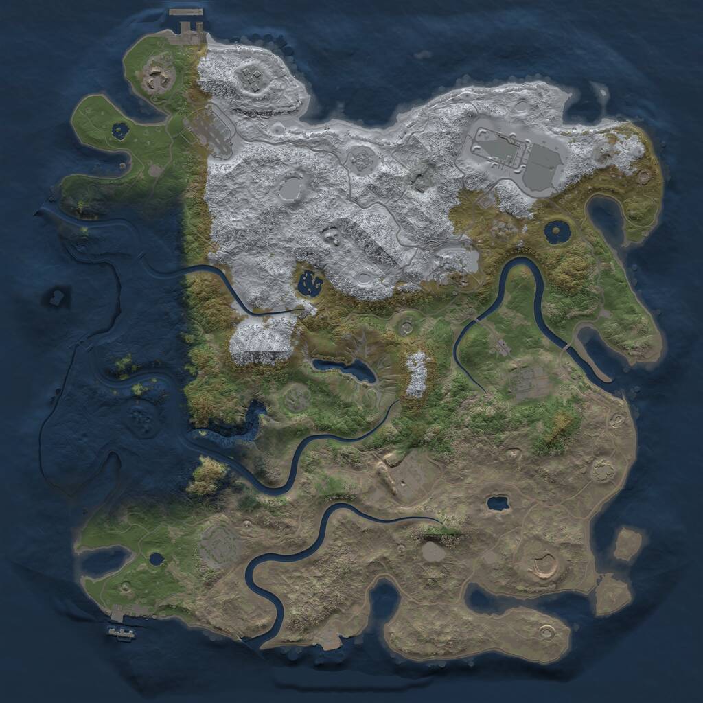 Rust Map: Procedural Map, Size: 4200, Seed: 1409151107, 16 Monuments