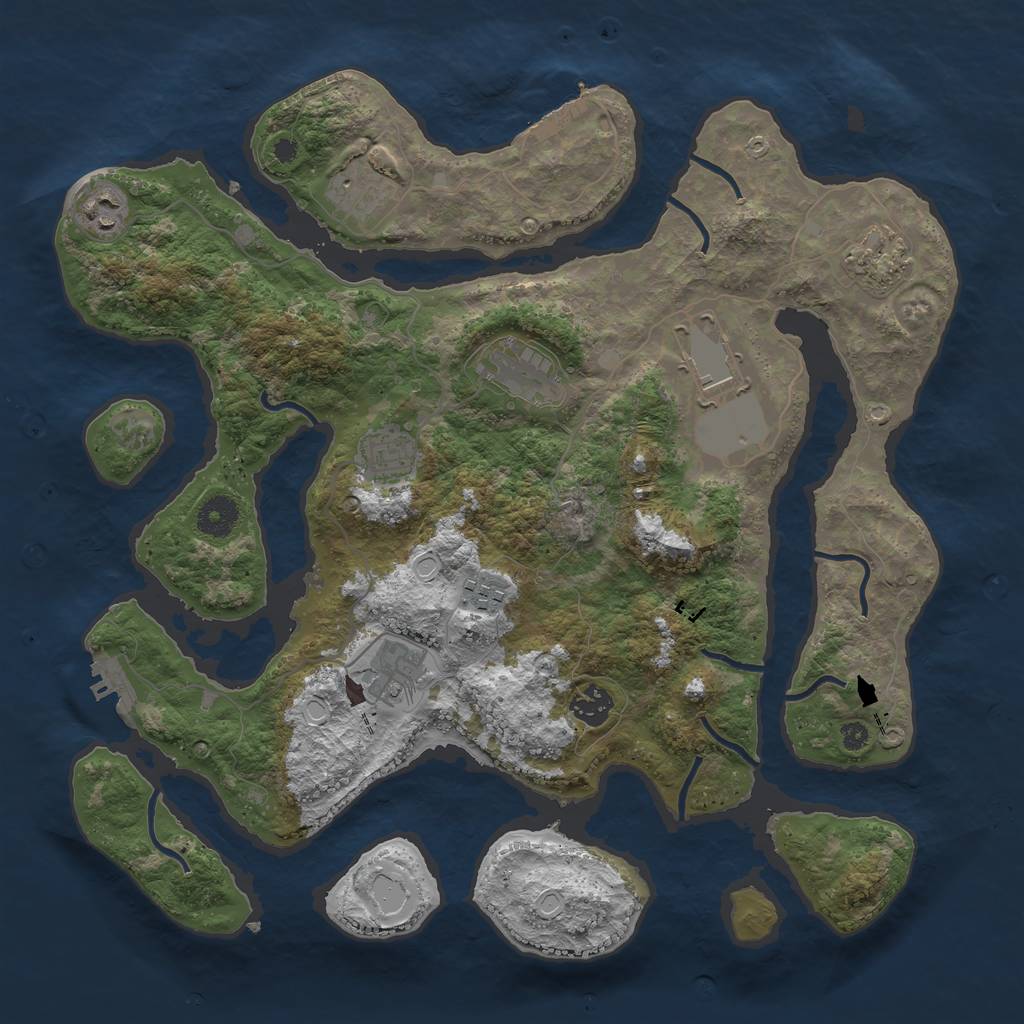 Rust Map: Procedural Map, Size: 3800, Seed: 27082021, 19 Monuments