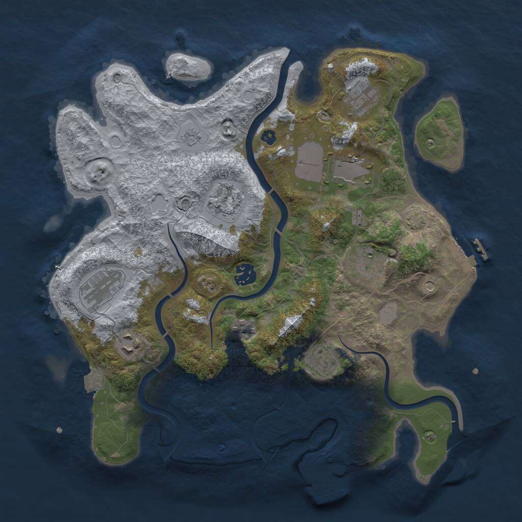 Rust Map: Procedural Map, Size: 3500, Seed: 16561329, 15 Monuments