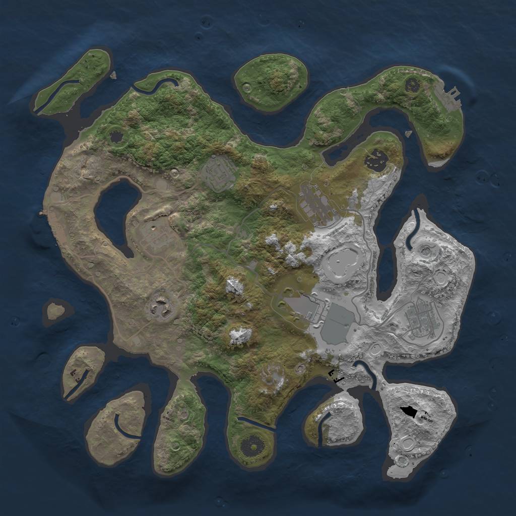 Rust Map: Procedural Map, Size: 3500, Seed: 788208835, 18 Monuments