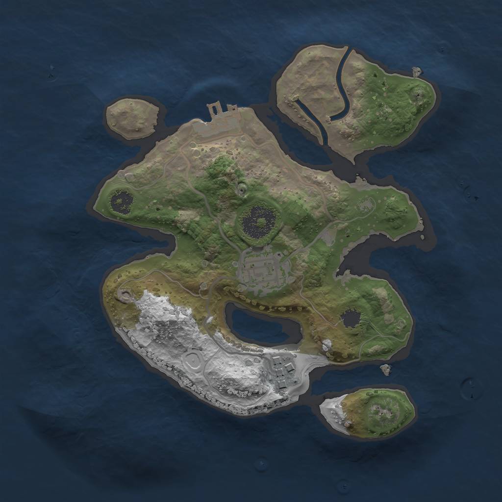 Rust Map: Procedural Map, Size: 2300, Seed: 12423, 8 Monuments