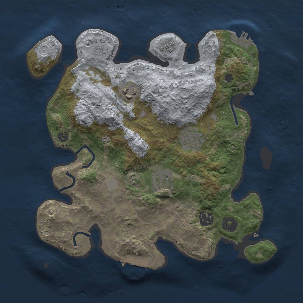 Rust Map: Procedural Map, Size: 3000, Seed: 97202062, 13 Monuments