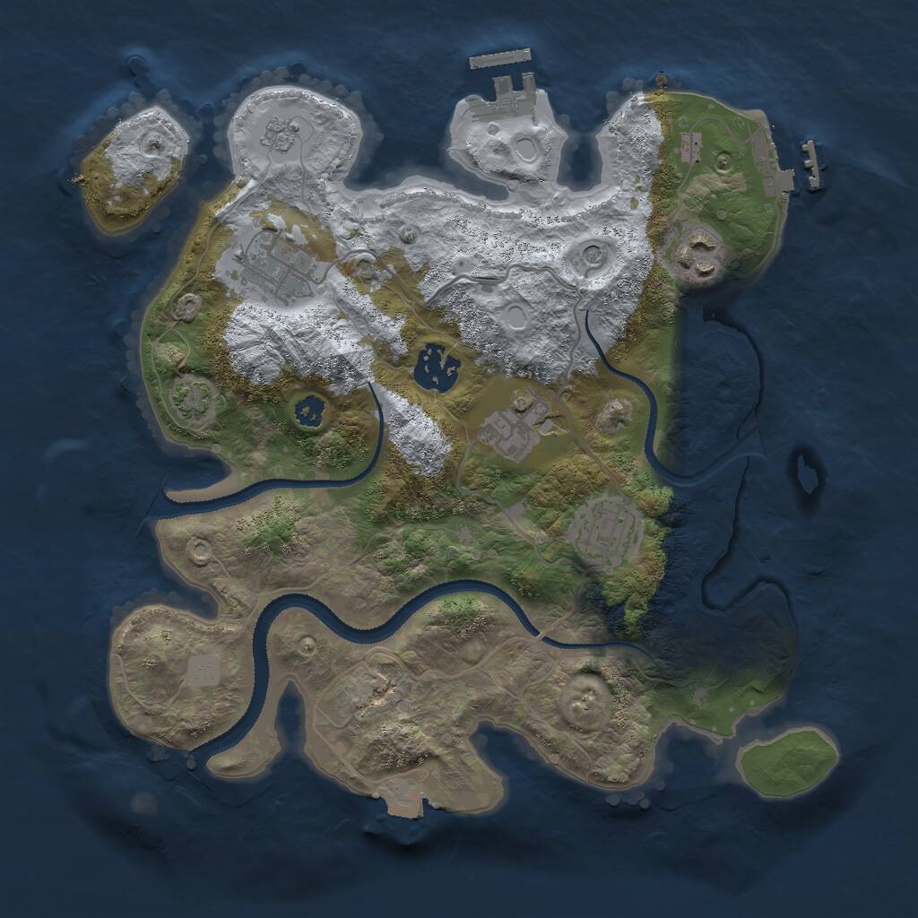 Rust Map: Procedural Map, Size: 3000, Seed: 97202062, 11 Monuments