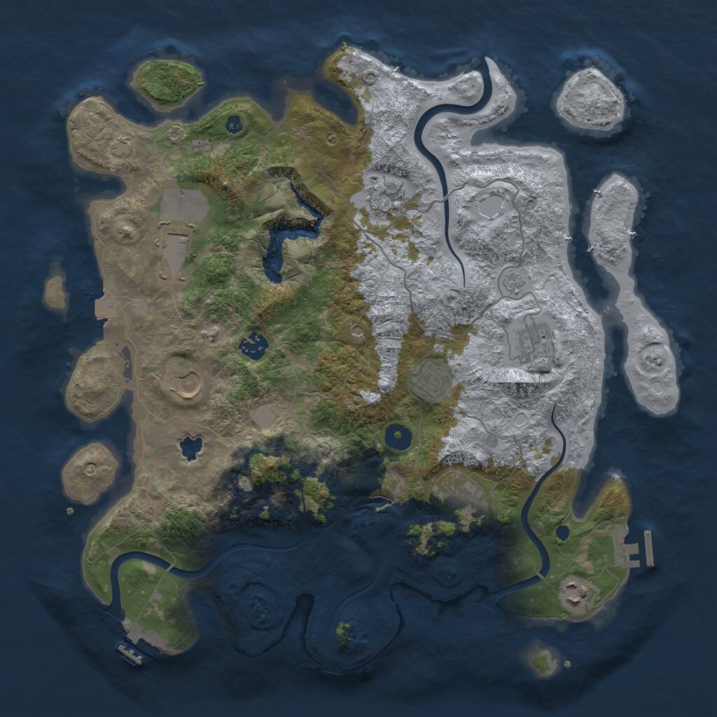 Rust Map: Procedural Map, Size: 4000, Seed: 1919592581, 15 Monuments