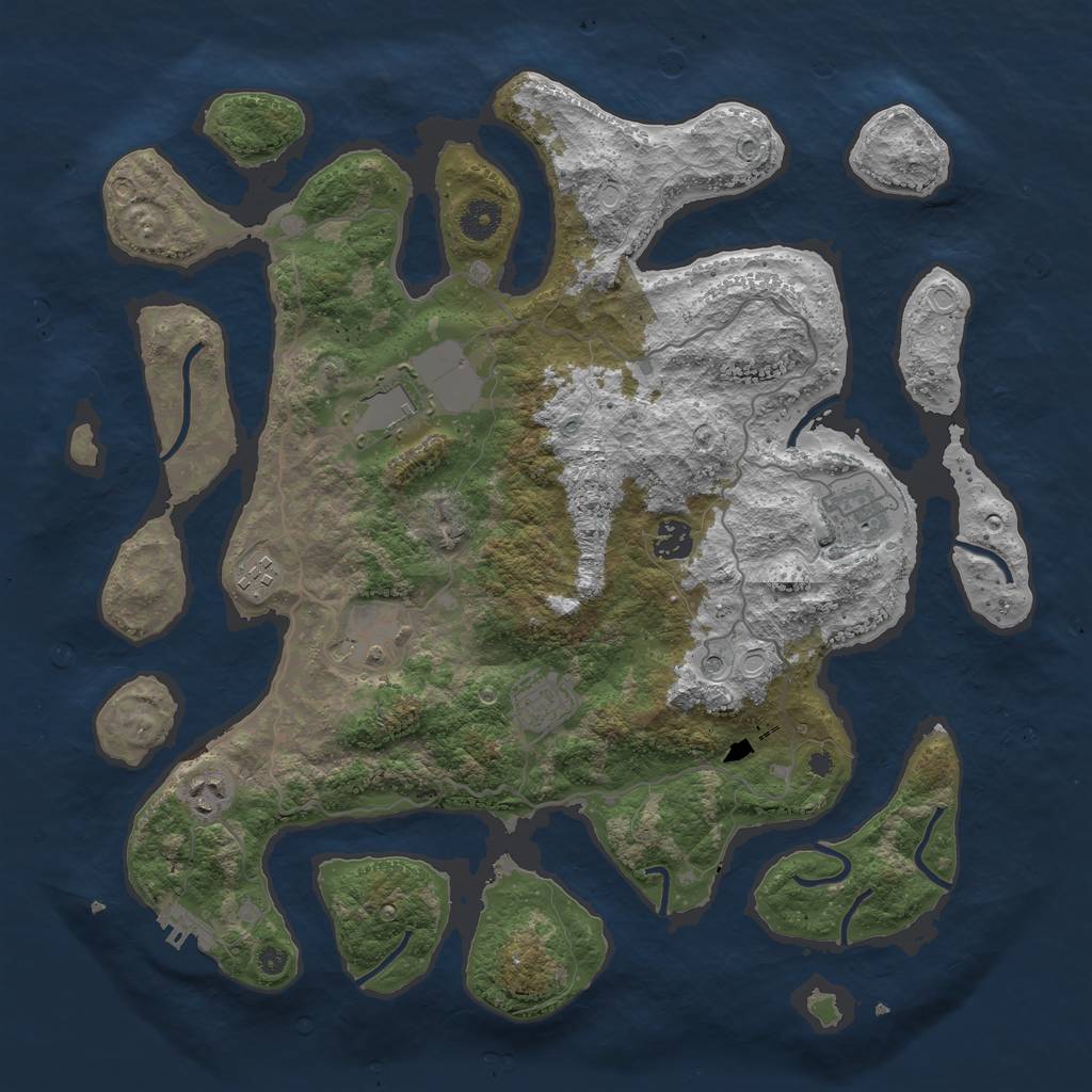 Rust Map: Procedural Map, Size: 4000, Seed: 1919592581, 14 Monuments