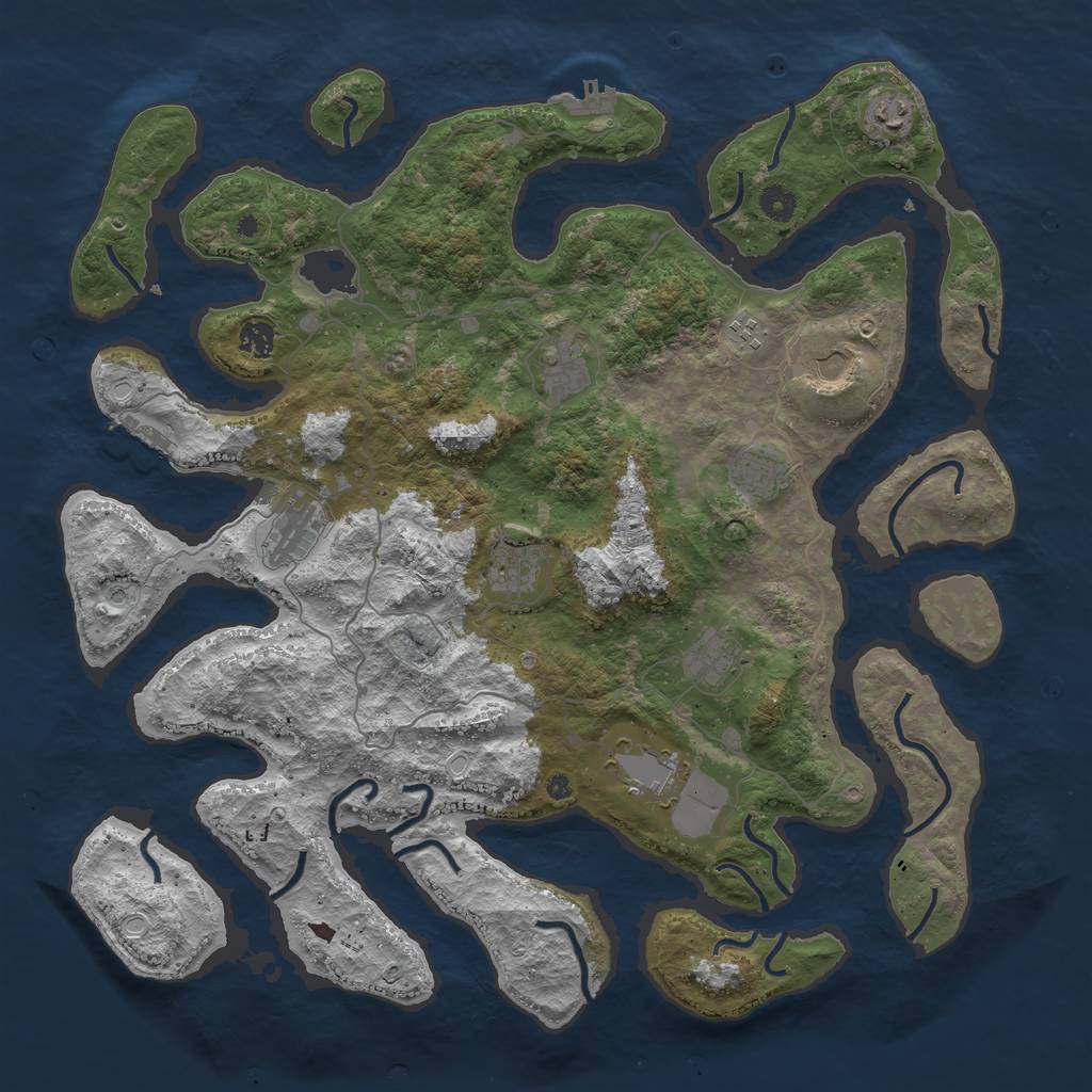 Rust Map: Procedural Map, Size: 4500, Seed: 8345872, 21 Monuments