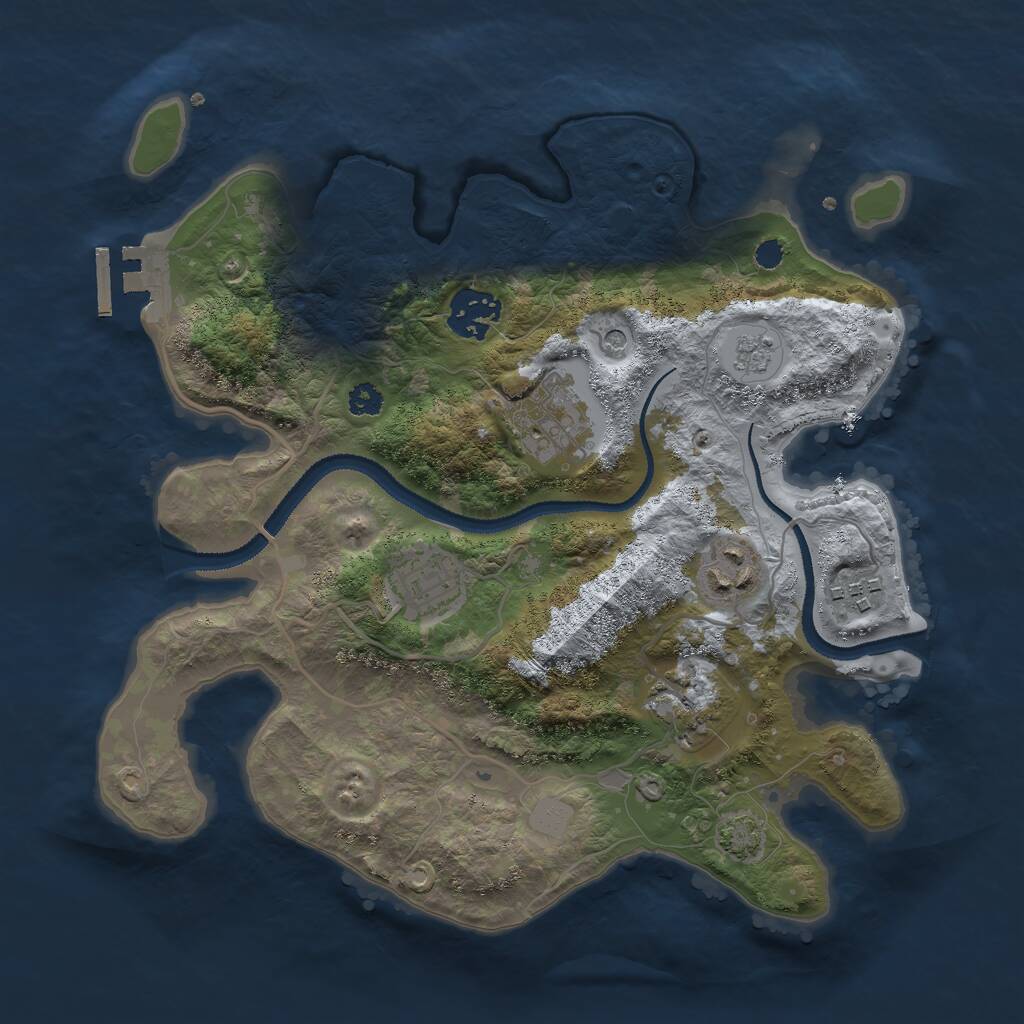 Rust Map: Procedural Map, Size: 3000, Seed: 52426, 11 Monuments