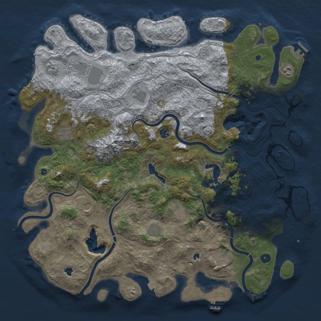 Rust Map: Procedural Map, Size: 5000, Seed: 20210607, 17 Monuments