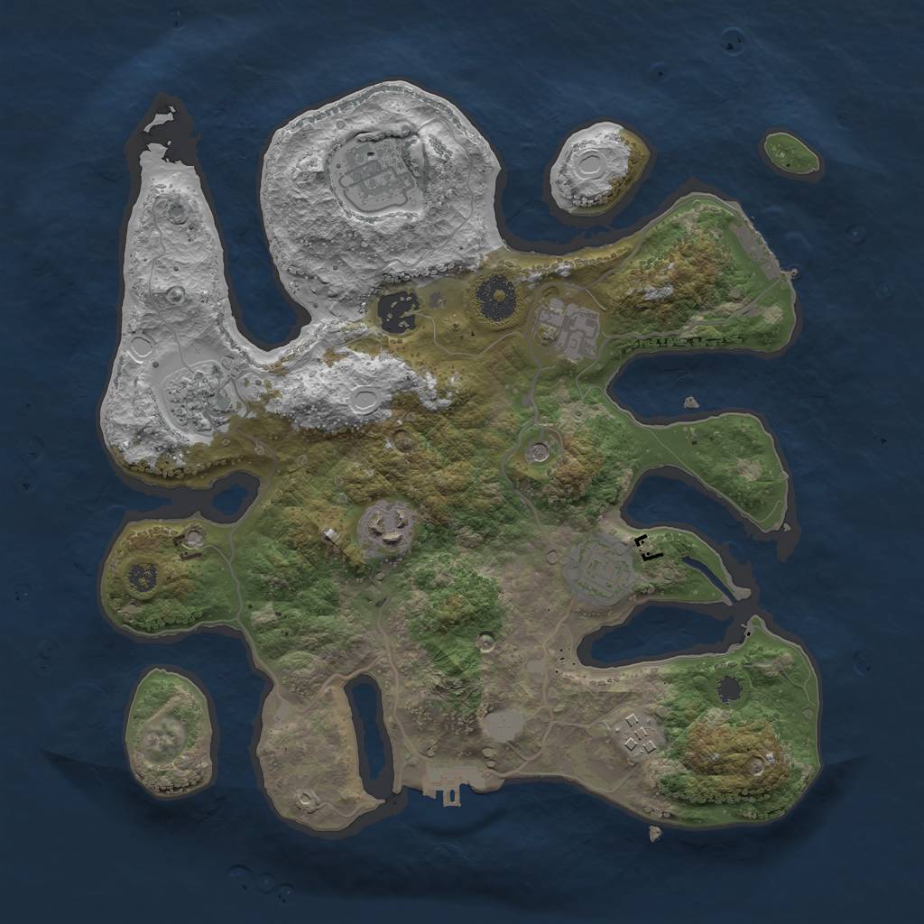 Rust Map: Procedural Map, Size: 3250, Seed: 207531925, 15 Monuments