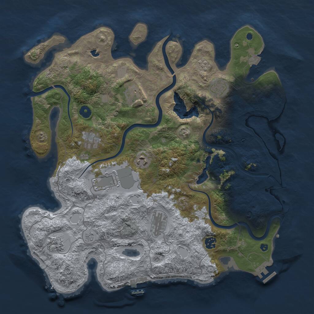 Rust Map: Procedural Map, Size: 4000, Seed: 12566, 15 Monuments