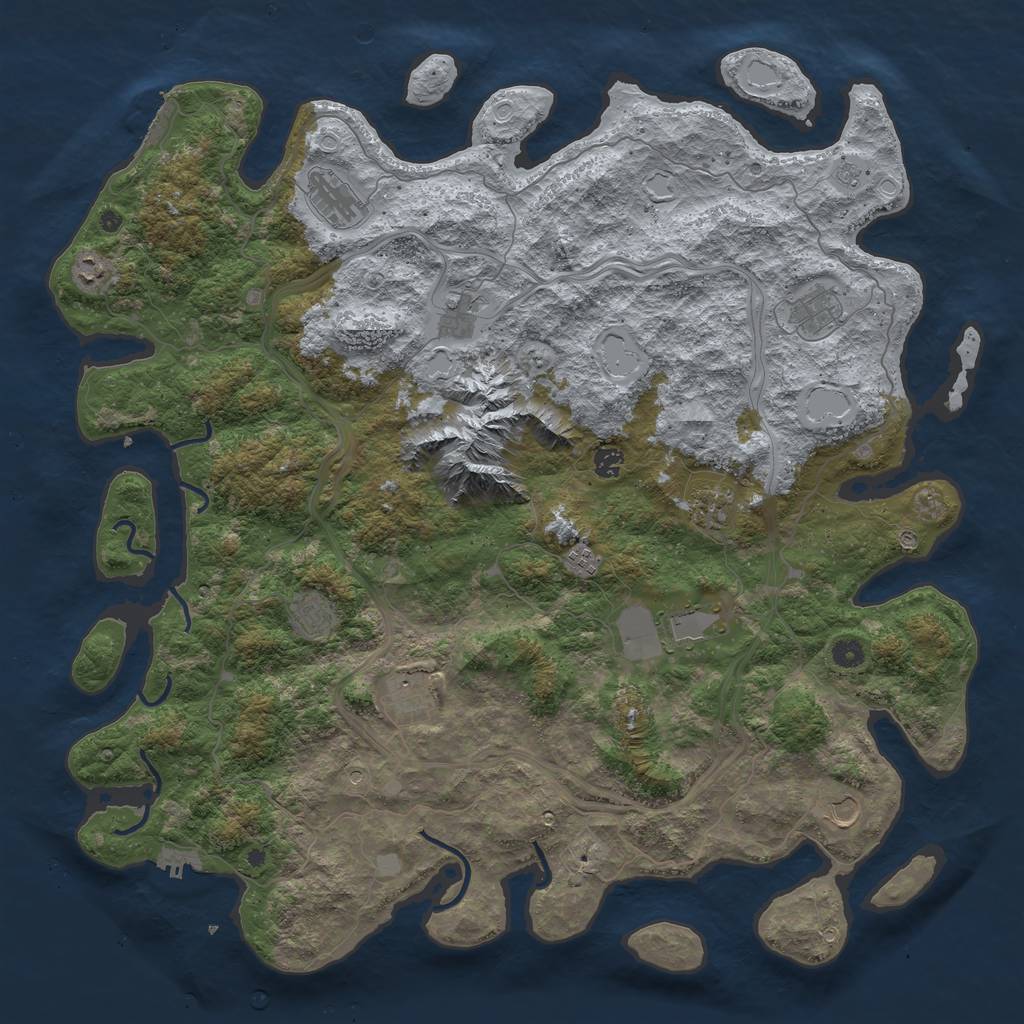 Rust Map: Procedural Map, Size: 5000, Seed: 1203656, 18 Monuments