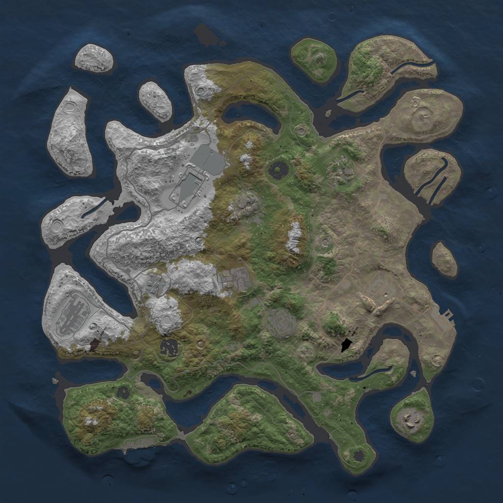 Rust Map: Procedural Map, Size: 4000, Seed: 857376, 17 Monuments