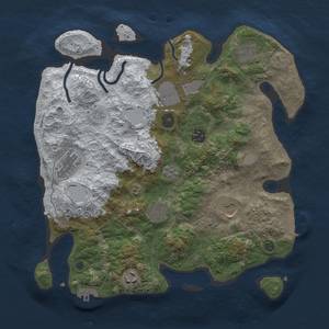 Thumbnail Rust Map: Procedural Map, Size: 3500, Seed: 1976574907, 17 Monuments