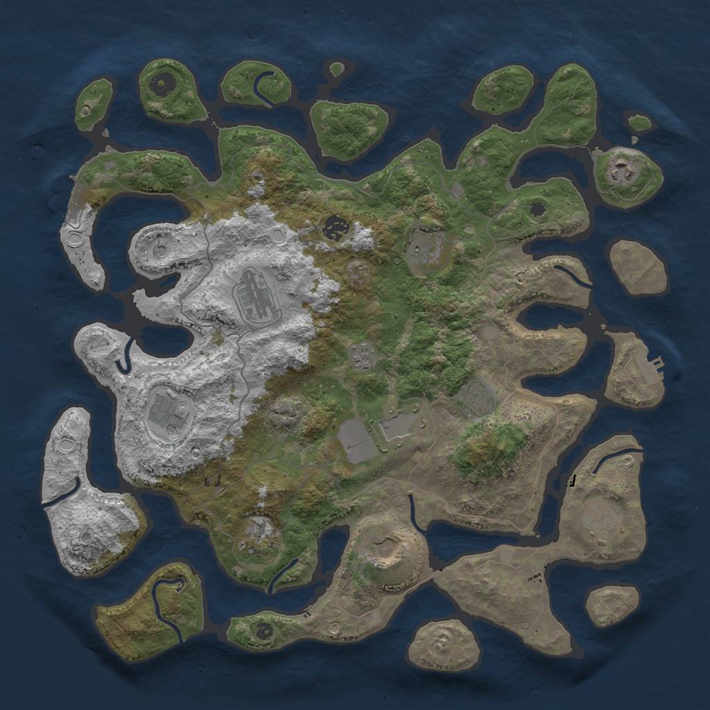 Rust Map: Procedural Map, Size: 4250, Seed: 1058697968, 22 Monuments