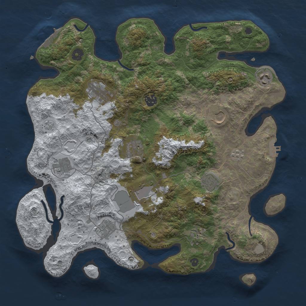 Rust Map: Procedural Map, Size: 3750, Seed: 1162745296, 20 Monuments