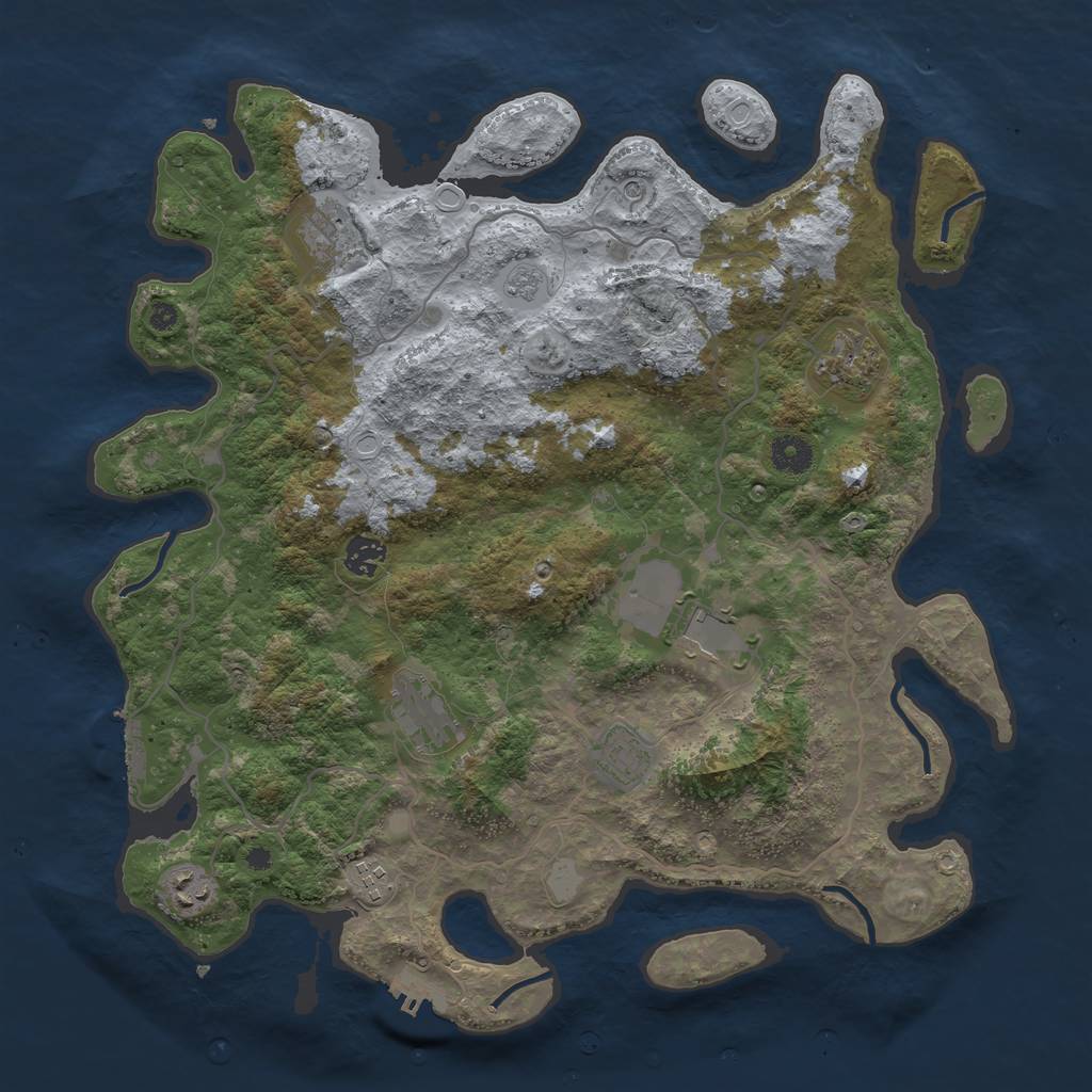 Rust Map: Procedural Map, Size: 4000, Seed: 382592749, 15 Monuments