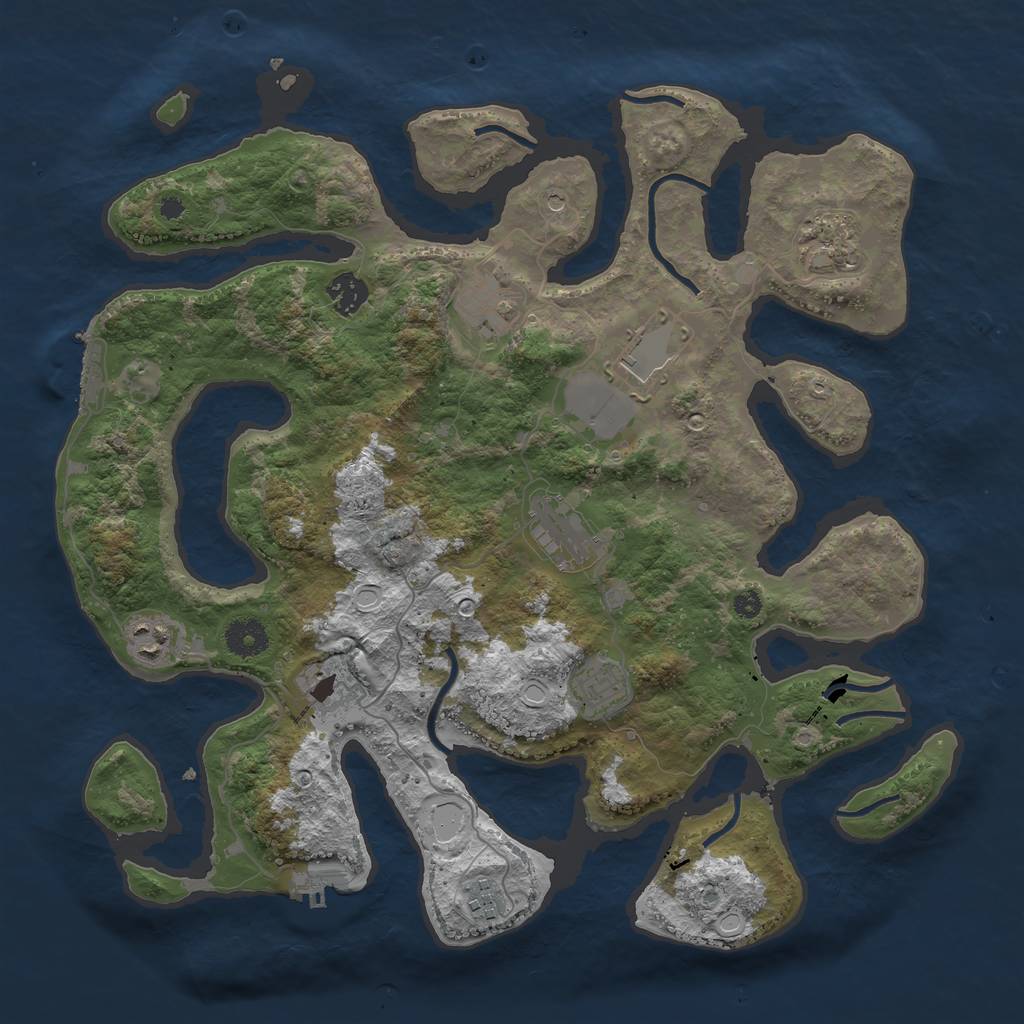 Rust Map: Procedural Map, Size: 3800, Seed: 198562575, 20 Monuments