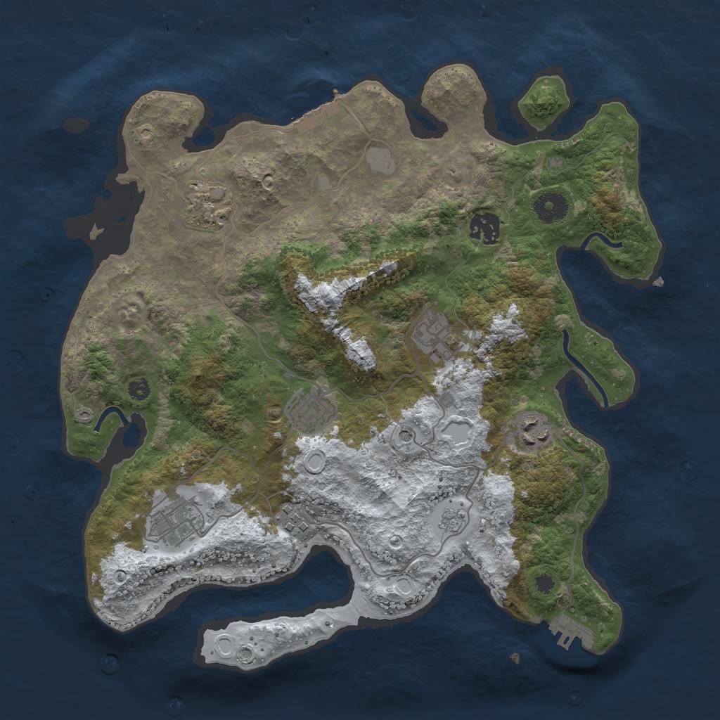 Rust Map: Procedural Map, Size: 3400, Seed: 985647825, 16 Monuments