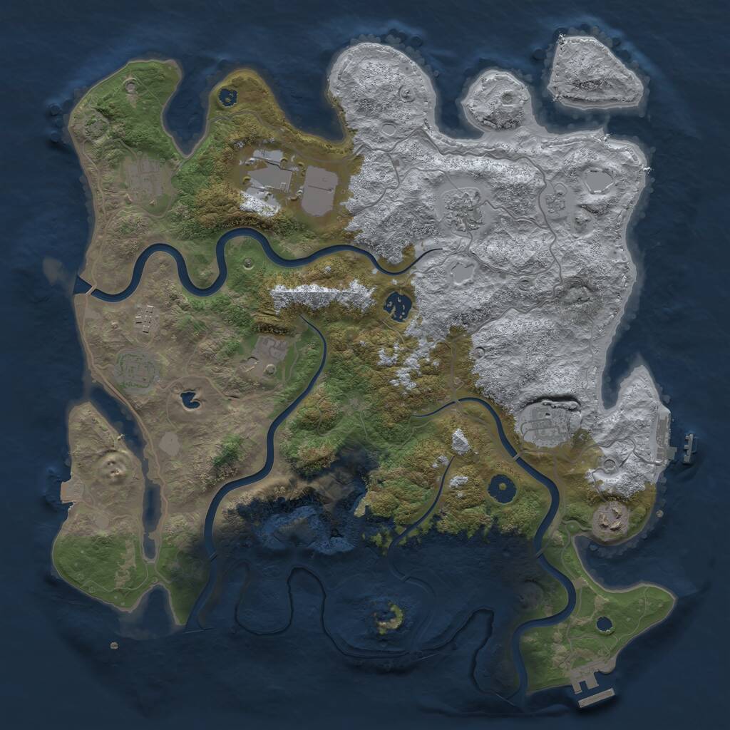 Rust Map: Procedural Map, Size: 4000, Seed: 1734007836, 15 Monuments
