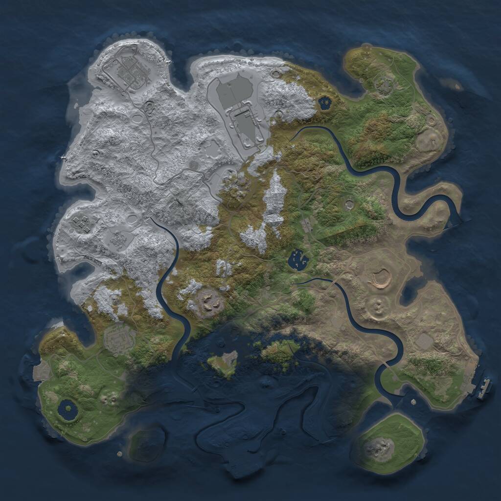 Rust Map: Procedural Map, Size: 3750, Seed: 18754123, 15 Monuments