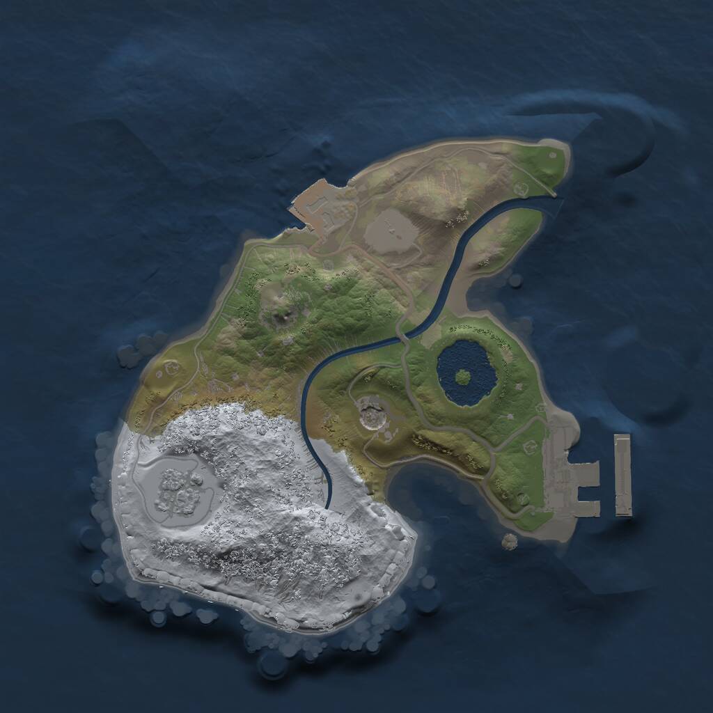 Rust Map: Procedural Map, Size: 1750, Seed: 2147483647, 4 Monuments