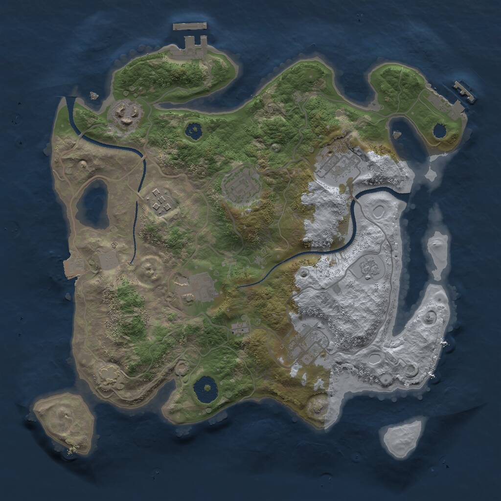 Rust Map: Procedural Map, Size: 3000, Seed: 112497, 11 Monuments