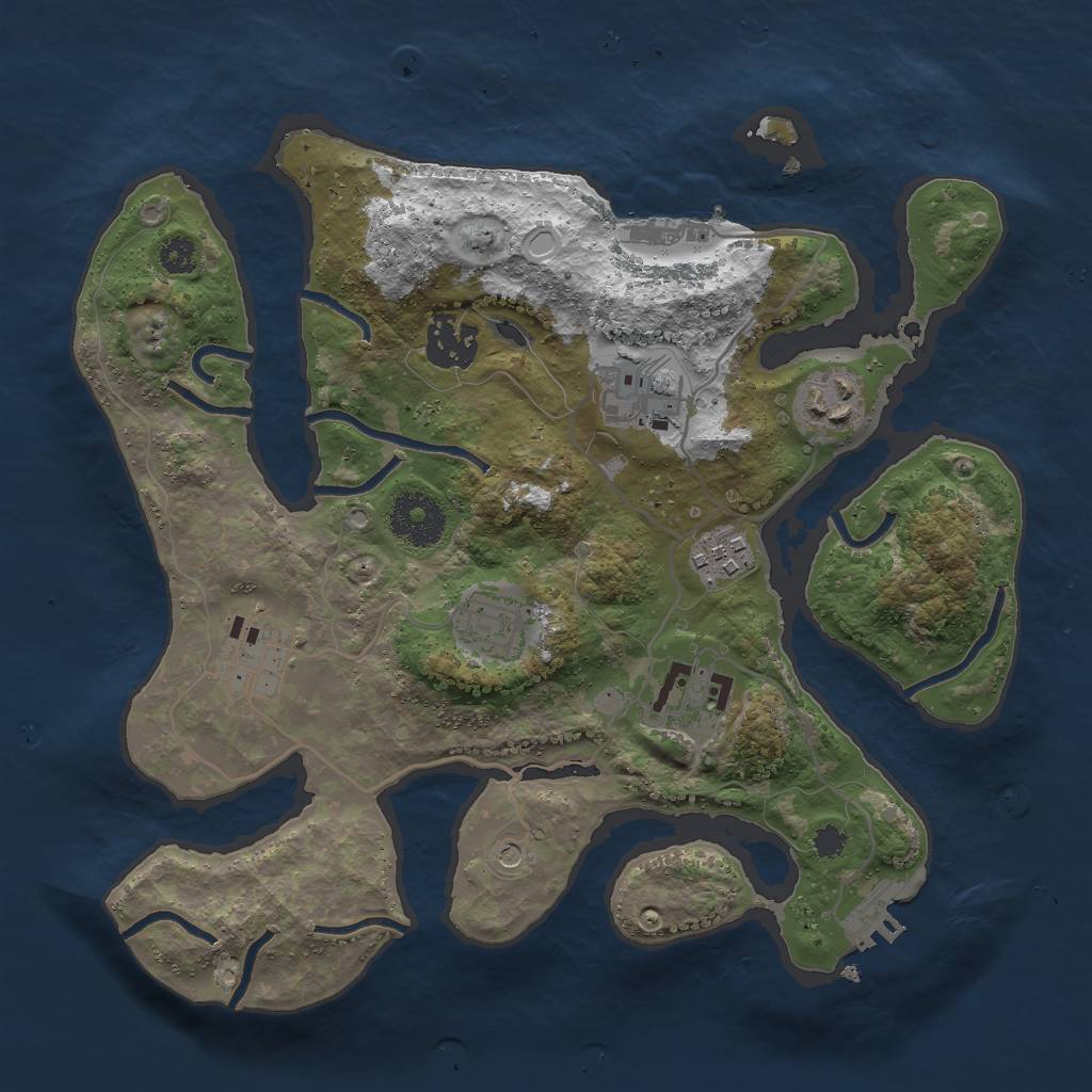 Rust Map: Procedural Map, Size: 3000, Seed: 211168785, 15 Monuments