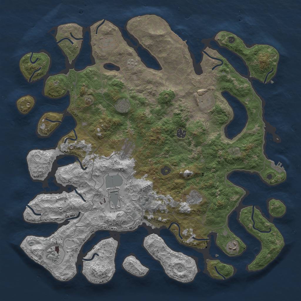 Rust Map: Procedural Map, Size: 4700, Seed: 648745, 18 Monuments
