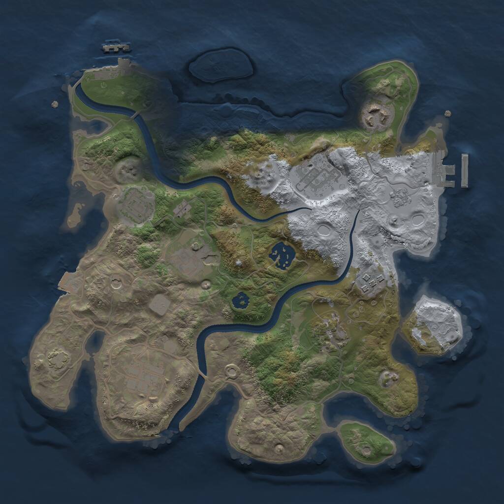 Rust Map: Procedural Map, Size: 3000, Seed: 427792, 14 Monuments