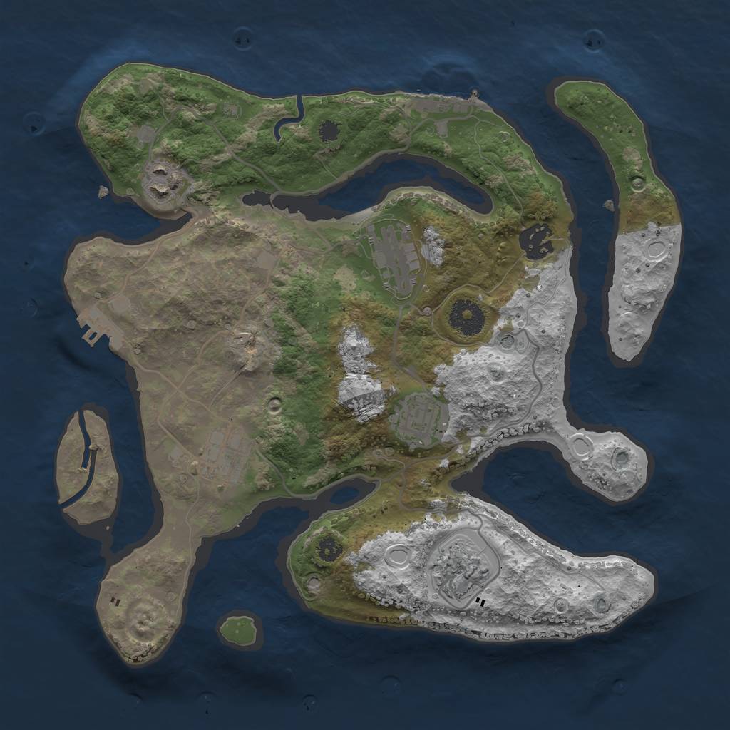 Rust Map: Procedural Map, Size: 3100, Seed: 412136518, 17 Monuments