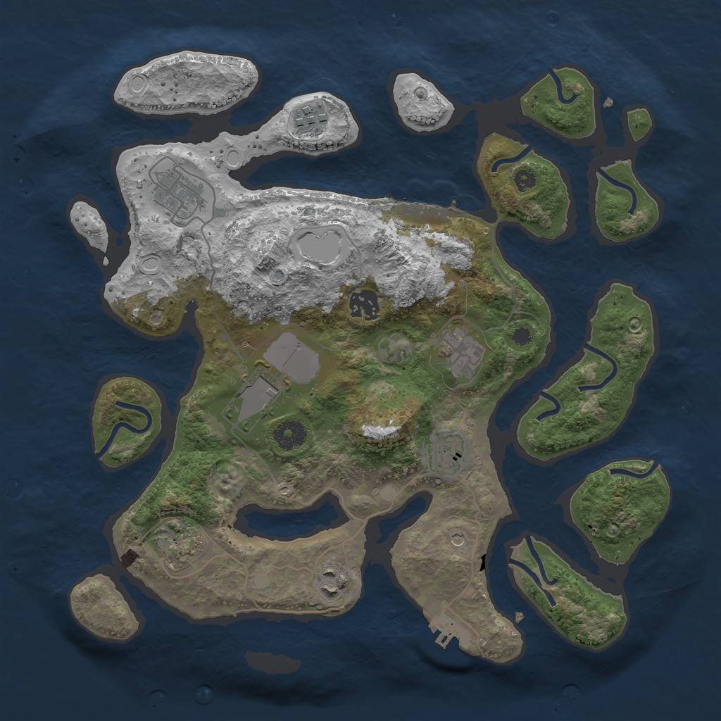 Rust Map: Procedural Map, Size: 3500, Seed: 89710177, 19 Monuments