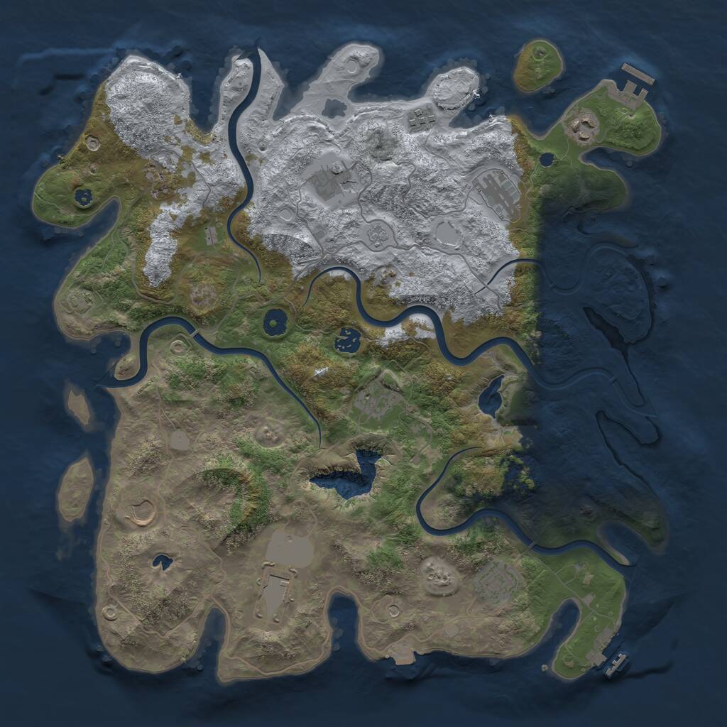 Rust Map: Procedural Map, Size: 4200, Seed: 1814811982, 16 Monuments