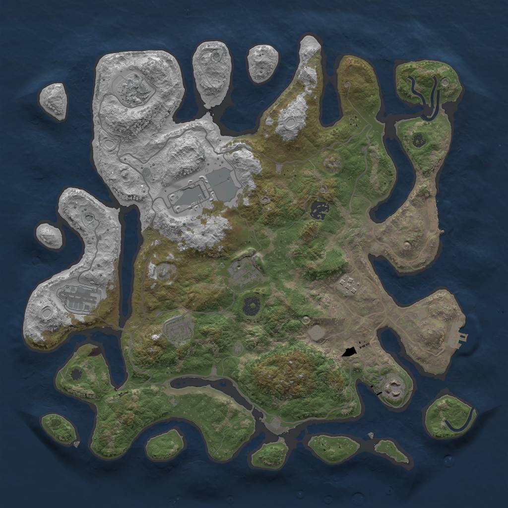 Rust Map: Procedural Map, Size: 4000, Seed: 1641520530, 16 Monuments