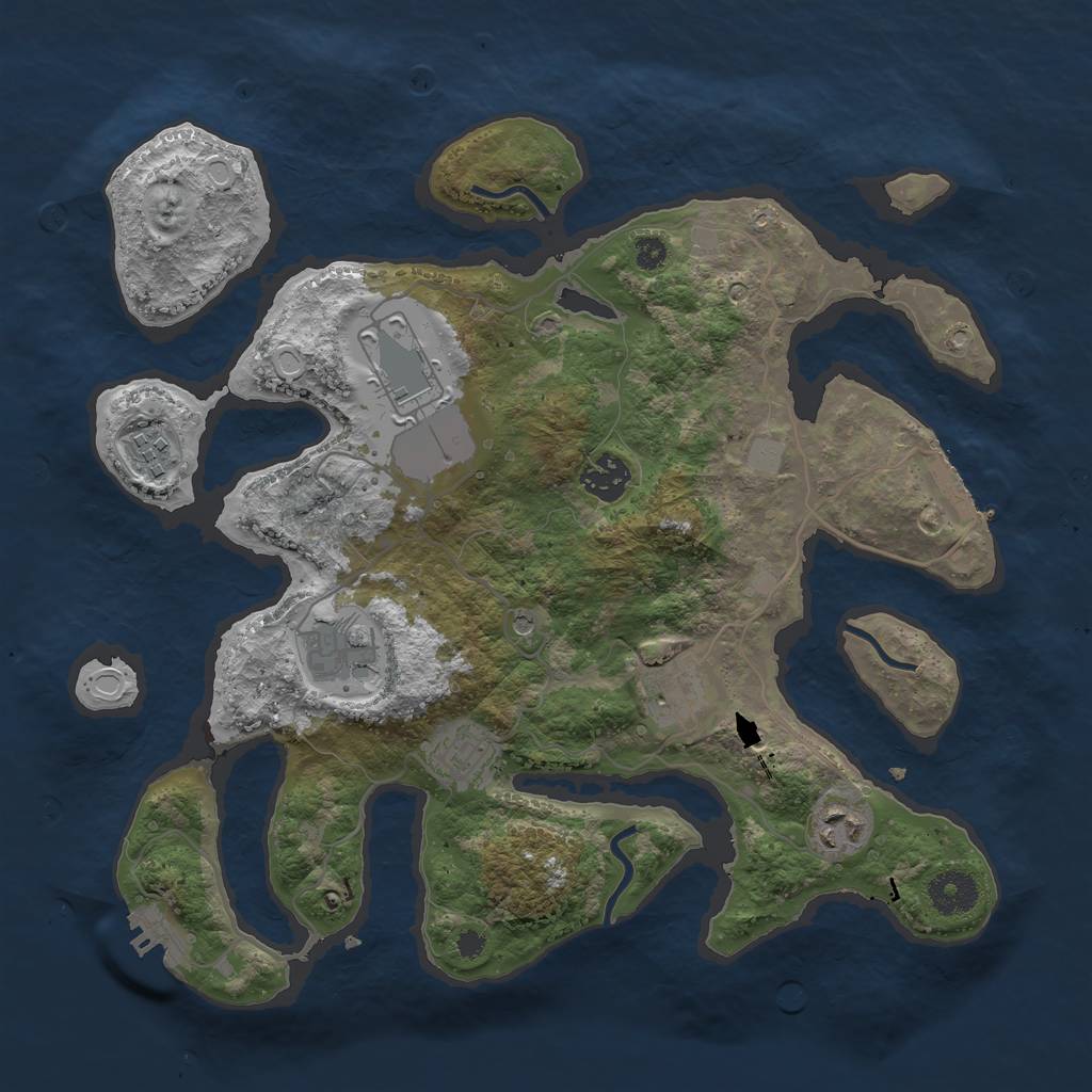 Rust Map: Procedural Map, Size: 3501, Seed: 964, 15 Monuments