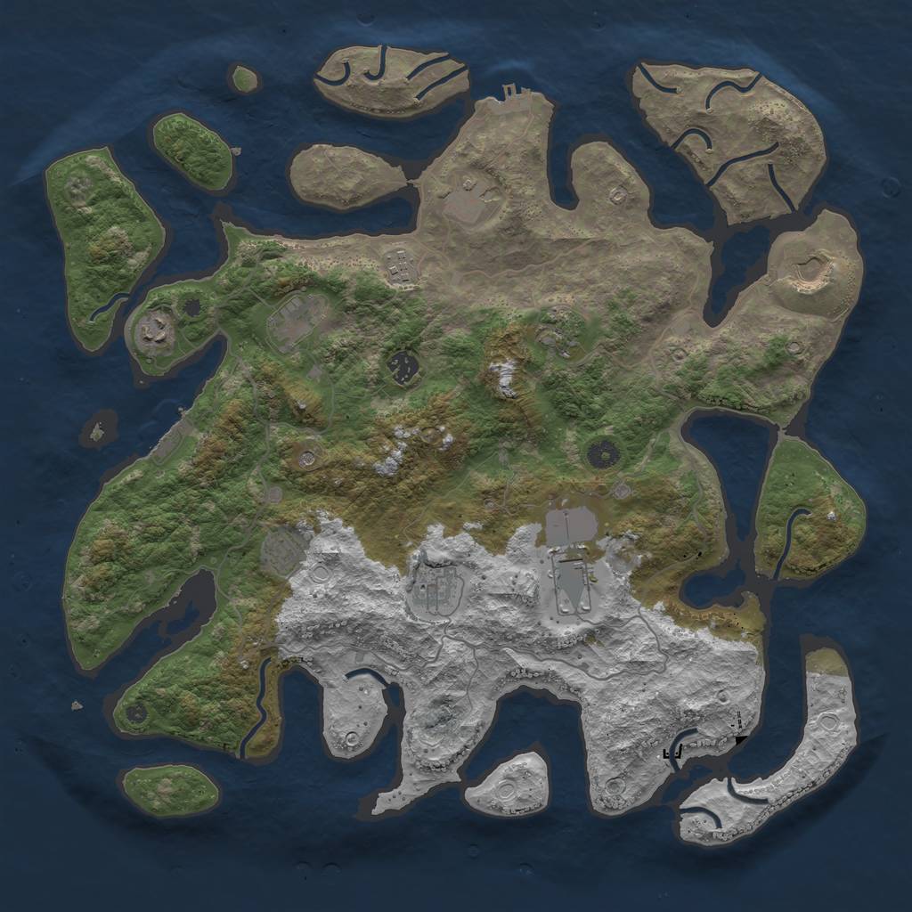 Rust Map: Procedural Map, Size: 4500, Seed: 27698911, 21 Monuments