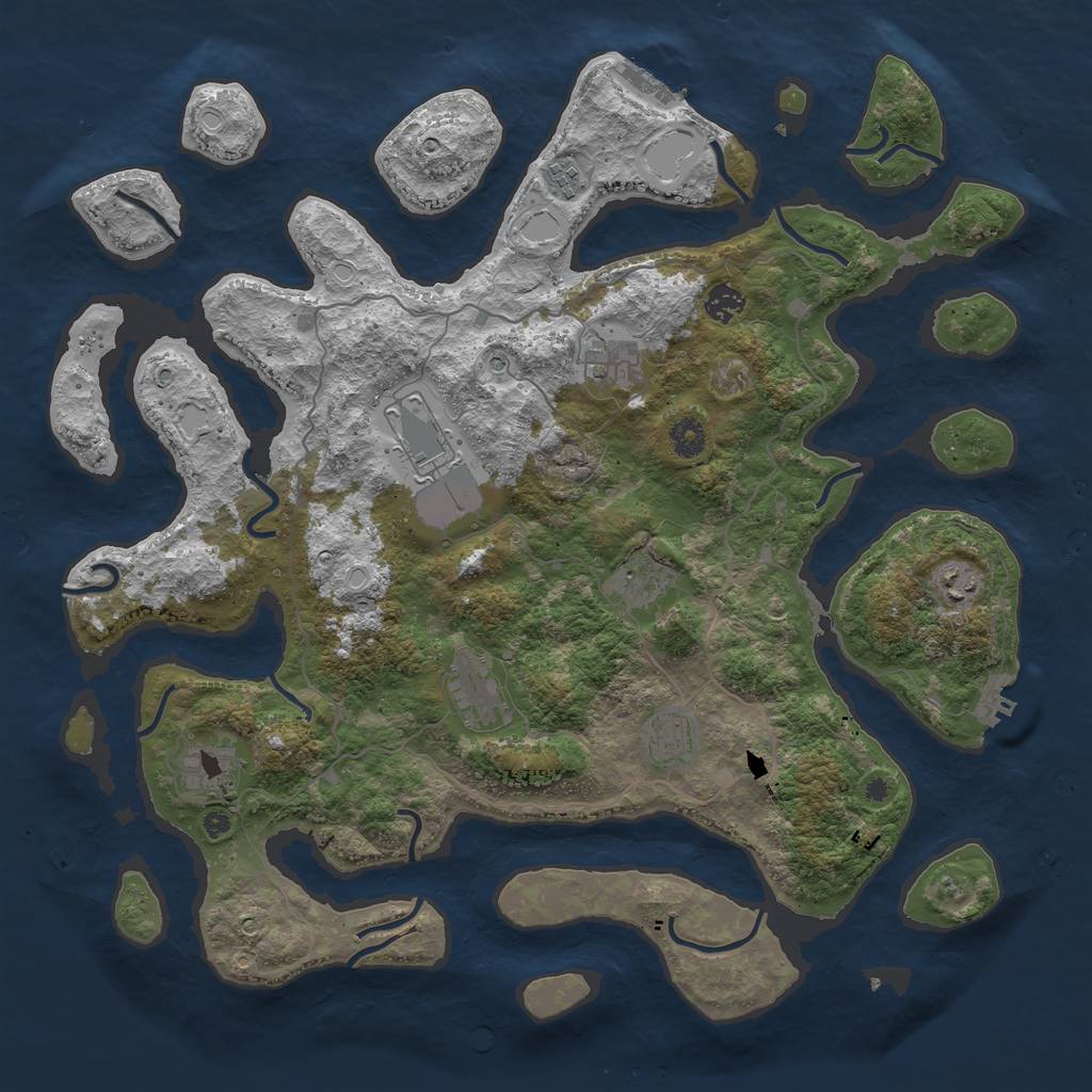 Rust Map: Procedural Map, Size: 4300, Seed: 37838358, 20 Monuments