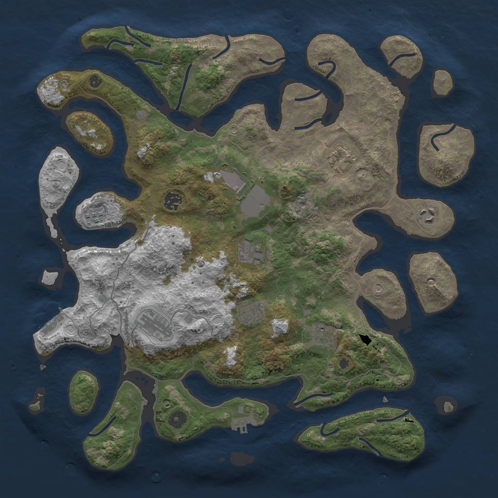 Rust Map: Procedural Map, Size: 4250, Seed: 145, 20 Monuments