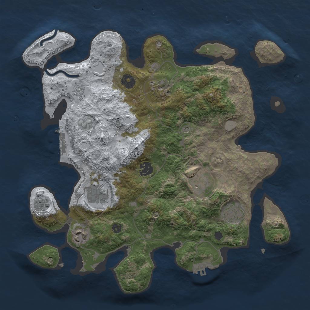 Rust Map: Procedural Map, Size: 3300, Seed: 512780002, 16 Monuments