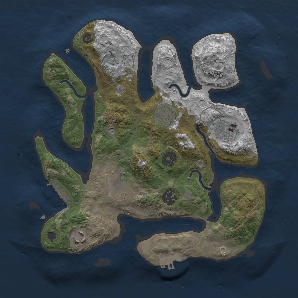 Rust Map: Procedural Map, Size: 3000, Seed: 1168791163, 13 Monuments