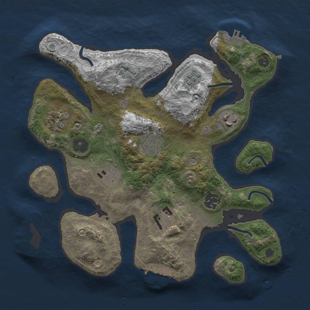 Rust Map: Procedural Map, Size: 3000, Seed: 1624948, 18 Monuments