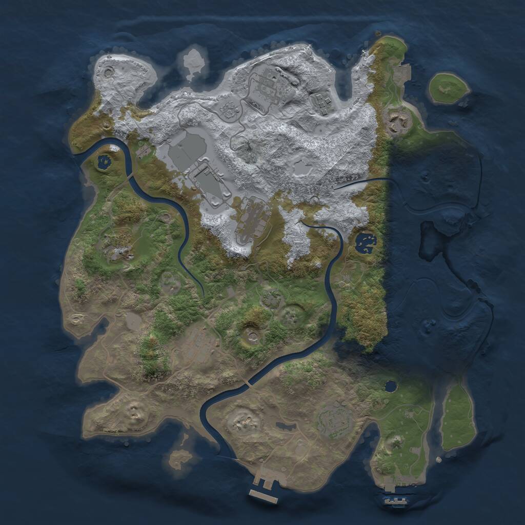 Rust Map: Procedural Map, Size: 3650, Seed: 1605399070, 15 Monuments