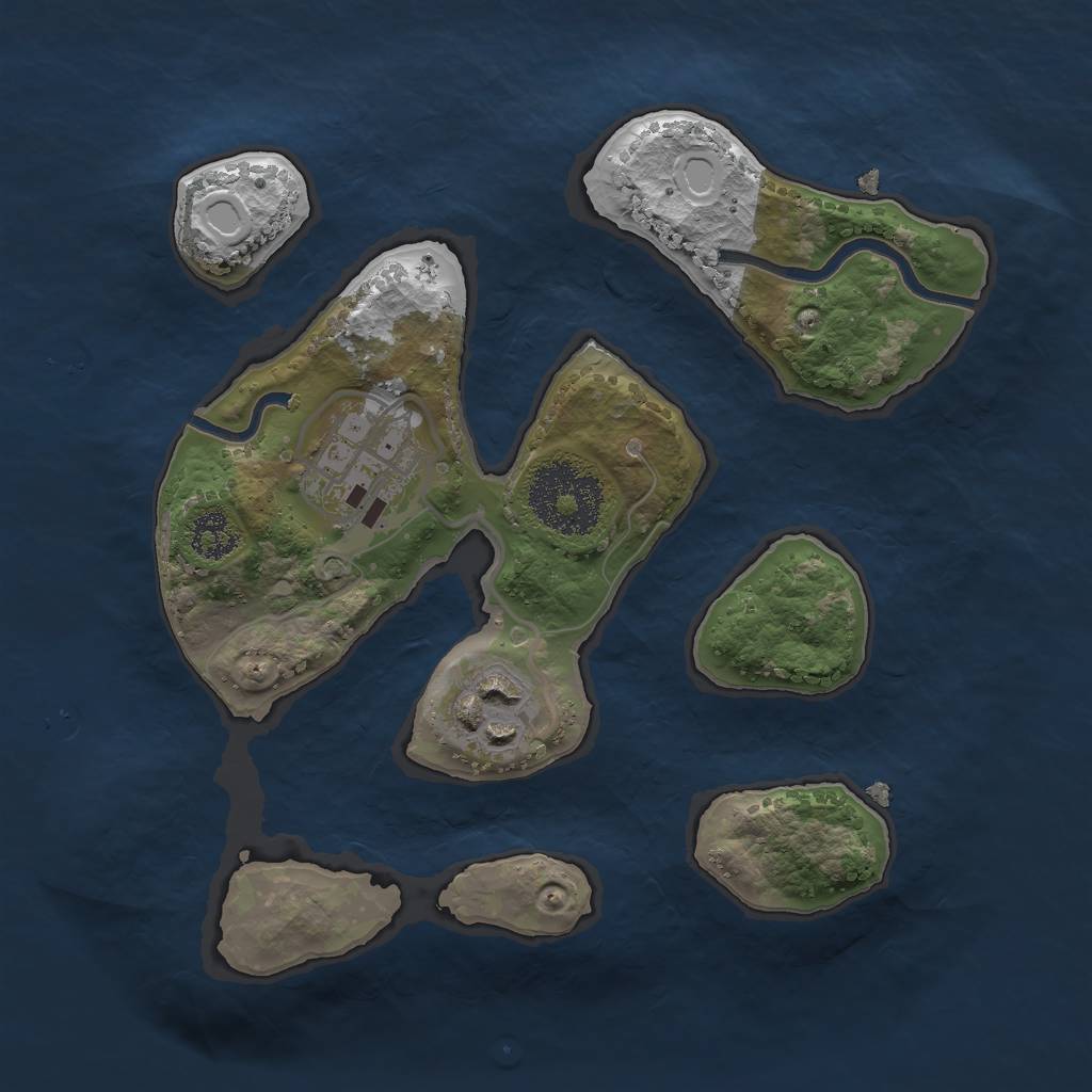 Rust Map: Procedural Map, Size: 2222, Seed: 2021080605, 7 Monuments