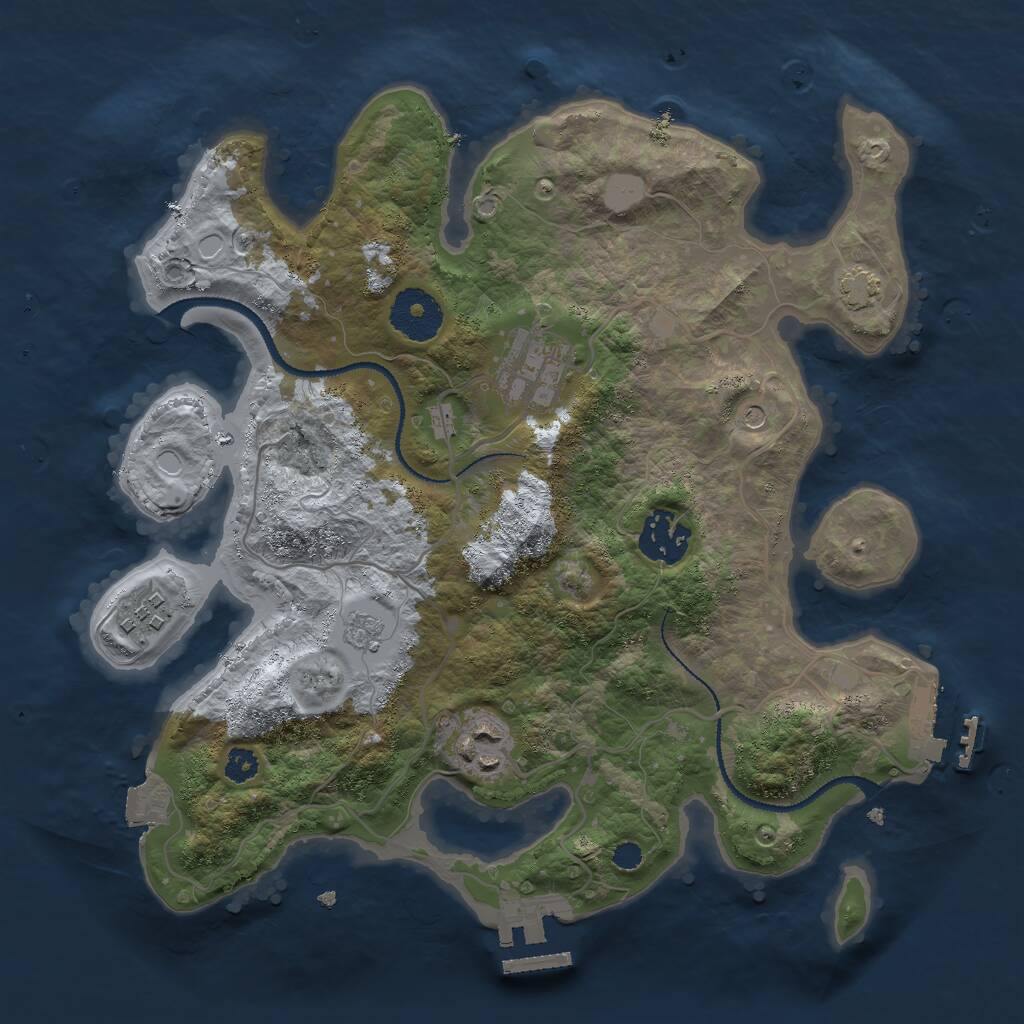 Rust Map: Procedural Map, Size: 3000, Seed: 1661662228, 10 Monuments