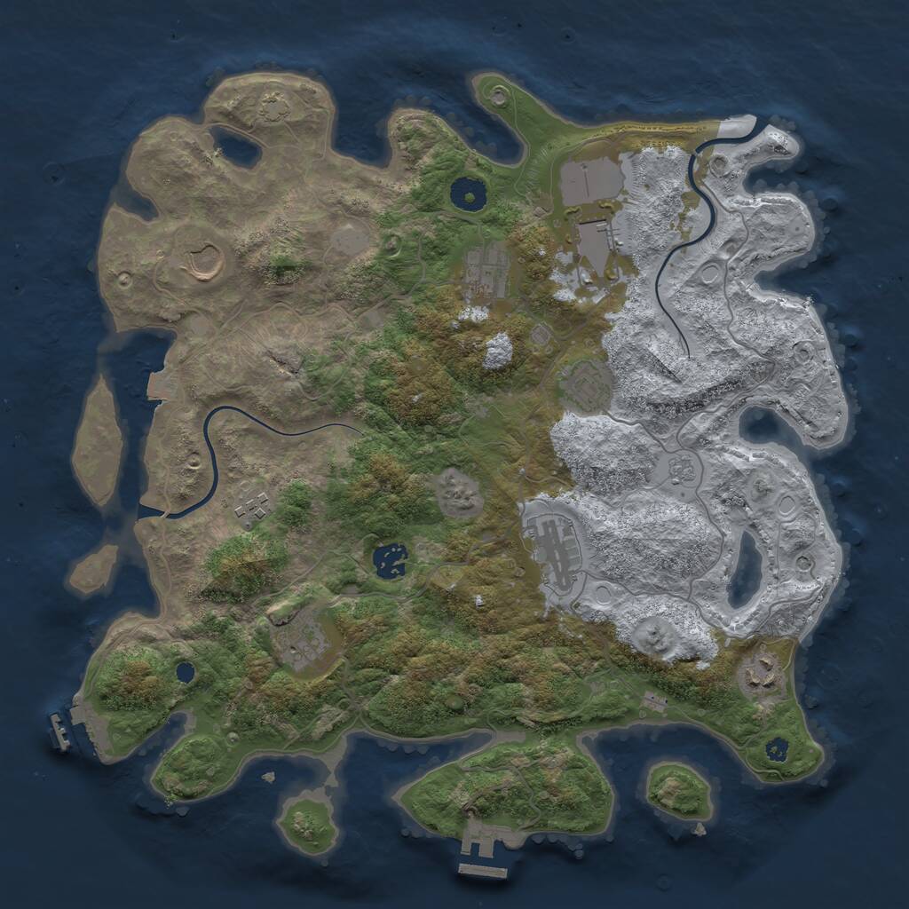 Rust Map: Procedural Map, Size: 3800, Seed: 94029652, 15 Monuments