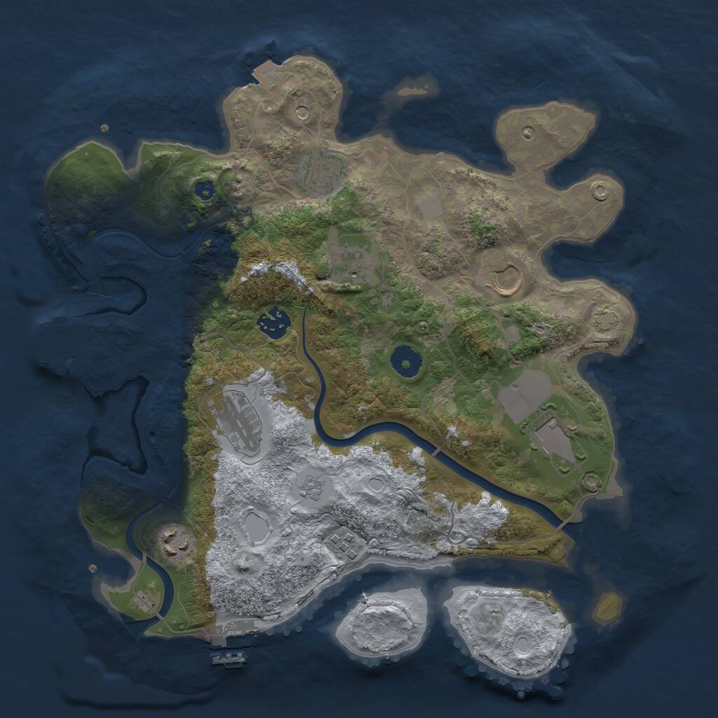 Rust Map: Procedural Map, Size: 3500, Seed: 317001174, 14 Monuments